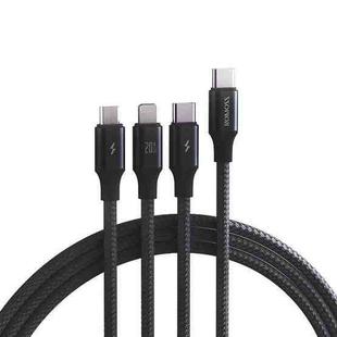 ROMOSS CB263N 1.5m PD20W Car Mobile Phone 3 In 1 TYPE-C Fast Charging Data Cable(Black)