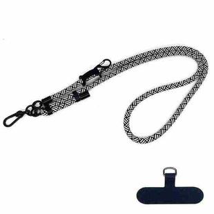 10mm Thick Rope Mobile Phone Anti-Lost Adjustable Lanyard Spacer(Black White)