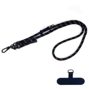 10mm Thick Rope Mobile Phone Anti-Lost Adjustable Lanyard Spacer(Black White Fine Lines)