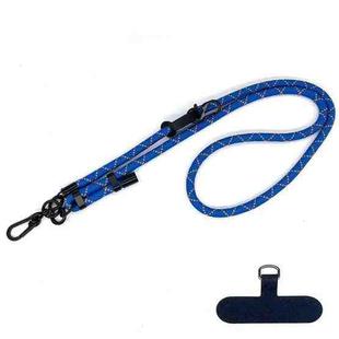 10mm Thick Rope Mobile Phone Anti-Lost Adjustable Lanyard Spacer(Blue Orange Fine Lines)