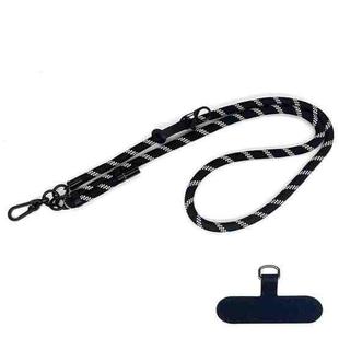 10mm Thick Rope Mobile Phone Anti-Lost Adjustable Lanyard Spacer(Black White Coarse Twill)