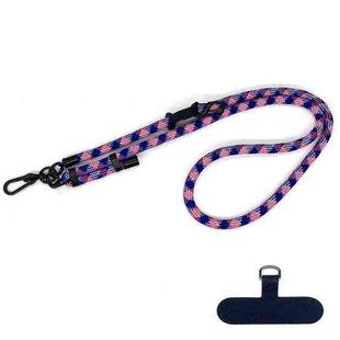 10mm Thick Rope Mobile Phone Anti-Lost Adjustable Lanyard Spacer(Dark Blue Pink Diamond Pattern)