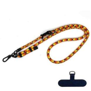 10mm Thick Rope Mobile Phone Anti-Lost Adjustable Lanyard Spacer(Orange Yellow Red Diamond Pattern)