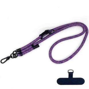 10mm Thick Rope Mobile Phone Anti-Lost Adjustable Lanyard Spacer(Camouflage Dark Purple)