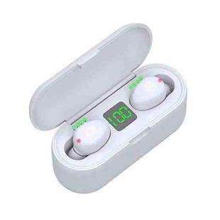 F9-2 LED Digital Display Wireless In-Ear Noise Reduction Long Life Bluetooth Headset(White)