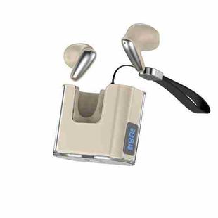 R20 LED Digital Display Mini Dual Ear Wireless Bluetooth Headset Long Range Earphones(Khaki)