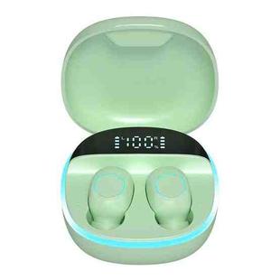 M13 LED Digital Display Wireless In-Ear Noise Reduction Bluetooth Headset Sport Headphones(Light Green)