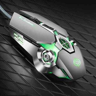 K-Snake Q7 Game Wired 7 Color Illuminated USB 4000 DPI Mechanical Mouse(Silver Gray)