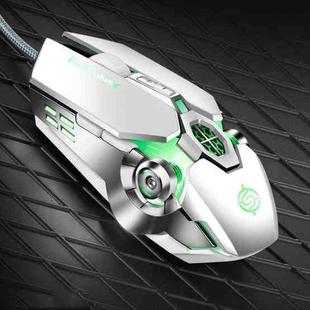 K-Snake Q7 Game Wired 7 Color Illuminated USB 4000 DPI Mechanical Mouse(White)