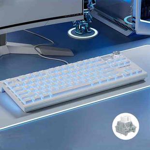 LANGTU LT84 Mechanical Luminous Keyboard, Style: Wired Single-mode Silver Gray Shaft (White)