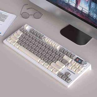 LANGTU LT84 Mechanical Luminous Keyboard, Style: Wireless Tri-Mode RGB Sea-Air Axis Pro ( Whiteout )