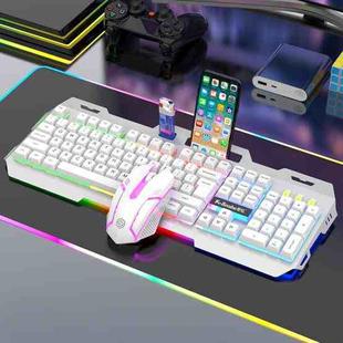 K-Snake Mechanical Feel Keyboard Mouse Kit USB Wired 104 Keycaps Computer Keyboard, Style: Keyboard+Mouse (White) 
