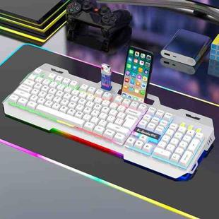 K-Snake Mechanical Feel Keyboard Mouse Kit USB Wired 104 Keycaps Computer Keyboard, Style: Single Keyboard (White)