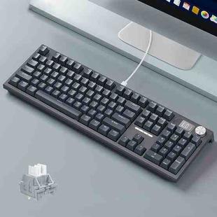 LANGTU LT104 Mechanical Keyboard Backlight Display Flexible DIY Keyboard, Style: Wired Single Mode Silver Gray Axis (Gray Deep)