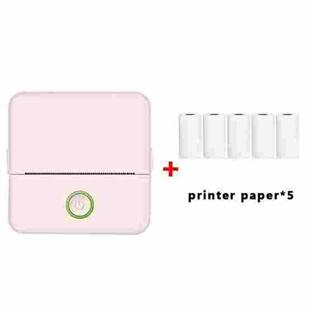 X6 200DPI Student Homework Printer Bluetooth Inkless Pocket Printer Pink Printing Paper x5