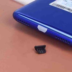 Micro USB Universal Cell Phone Dust Plug Power Silicone Charging Port Plug(Black)