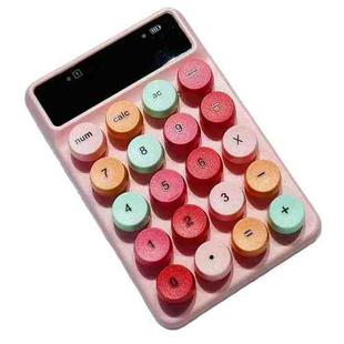 Q3 2.4G Mini Wireless Office Digital Keyboard Cash Register Financial Accounting Password Keypad(Pink)