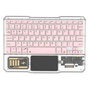 KB-333 RGB Backlit Wireless Bluetooth Keyboard Cell Phone Tablet Laptop Compatible Keypad(Pink)