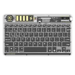 Transparent Lighting Bluetooth Keyboard 10 Inch Wireless Silent Keypad(Black)