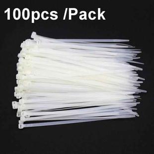 100pcs /Pack 8x300mm National Standard 7.6mm Wide Self-Locking Nylon Cable Ties Plastic Bundle Cable Ties(White)