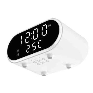 15W LED Mirror Wireless Charger Desktop Multifunctional Mini Clock(White)