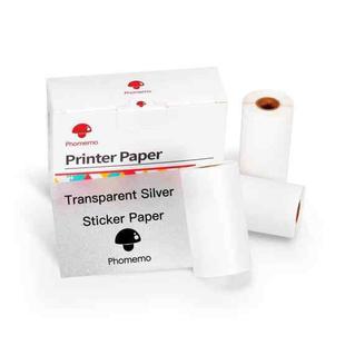 3rolls /Pack Phomemo For M02 / M02S / M02Pro 53mm Anti-Dry Glue Thermal Labels(White Glitter Full Transparent Black Letter)