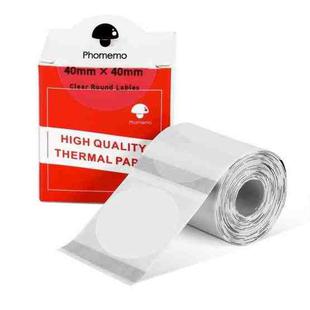 For Phomemo M110 / M200 180pcs /Roll 40x40mm Circular Transparent Self-Adhesive Tag