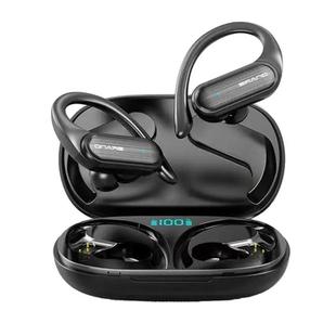 TWS Ear-mounted Sports Waterproof LED Digital Display Wireless Bluetooth Earphones(Black)
