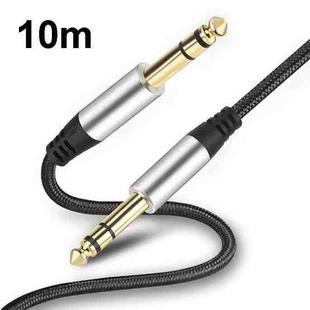 10m Audio Mixing Console Amplifier Drum Connection Cable 6.35MM Male To Male Audio Cable 28AWG OD4.0MM(Silver)