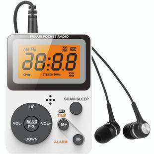QL-06 Portable FM/AM Digital Display Two-Band Listening Test Radio, Style: JPN Version(White)