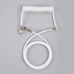 USB-C/Type-C  Mechanical Keyboard Wire Computer Aviation Connector,Cable Length: 3m(White)