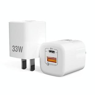 33W Portable Mini Cell Phone Charger Type-C+USB Dual-Port Fast Charger Charging Adapter, CN Plug