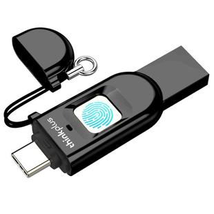 Lenovo Thinkplus TFU301 Dual Interface Type-C+USB Fingerprint Encrypted USB Flash Drive, Capacity: 32G