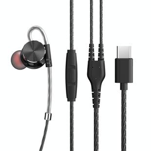 QKZ DM10 1.2m High-Quality In-Ear Metal Magnetic Sports Wired Earphones, Style: Type-C