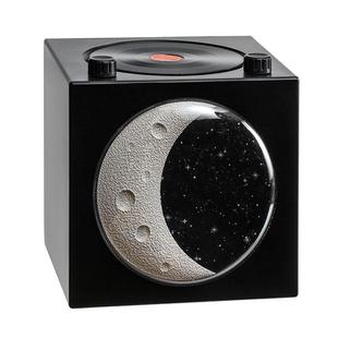 Moon Starry Sky Atmosphere Light Bluetooth Speaker Vinyl Record Audio(Black)