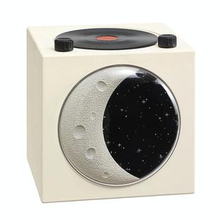 Moon Starry Sky Atmosphere Light Bluetooth Speaker Vinyl Record Audio(White)