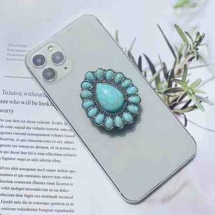 Retro Turquoise Expanding Phone Stand Grip Finger Ring Support, Style: Style 4