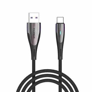 ROMOSS 66W 6A Max USB To USB-C / Type-C Fast Charger Cable With Indicator Lights 1M(Black)