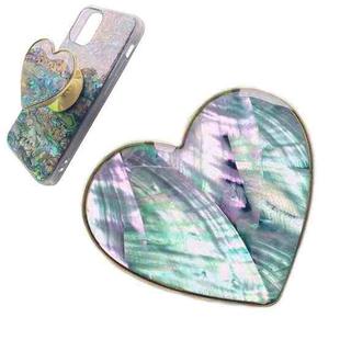 Heart-shape Colorful Shell Pattern Electroplated Airbag Phone Holder, Style: Blue Scallop