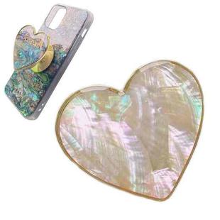 Heart-shape Colorful Shell Pattern Electroplated Airbag Phone Holder, Style: White Scallop