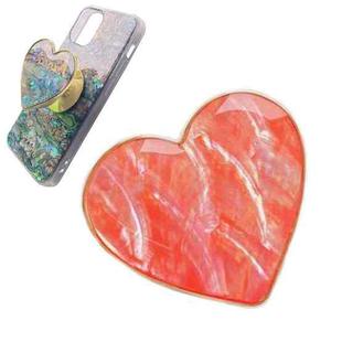 Heart-shape Colorful Shell Pattern Electroplated Airbag Phone Holder, Style: Orange Scallop