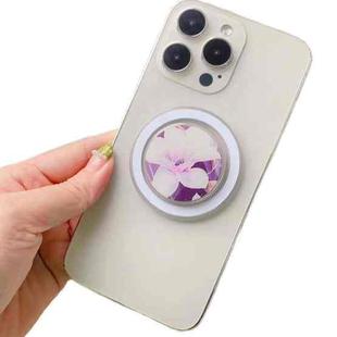 Glue Cartoon Floral Magnetic Airbag MagSafe Phone Telescopic Holder, Without Magnet, Color: 2-Flowers