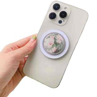 Glue Cartoon Floral Magnetic Airbag MagSafe Phone Telescopic Holder, Without Magnet, Color: 4-Flowers
