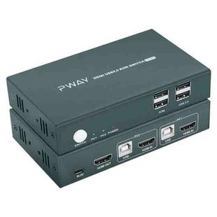 PWAY PW-S7201H 2 In 1 Out HDMI KVM Switch 4K HD Video Screen Cutter