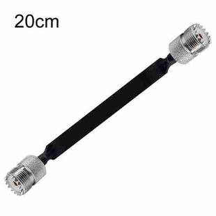 Window/Door Pass Through Flat RF Coaxial Cable UHF 50 Ohm RF Coax Pigtail Extension Cord, Length: 20cm(Female To Female)