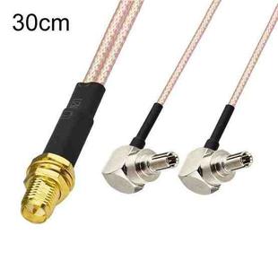 SMA Female To 2 CRC9 R WiFi Antenna Extension Cable RG316 Extension Adapter Cable(30cm)