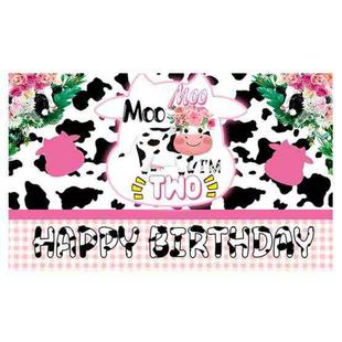 180x90cm Cartoon Cow Theme Birthday Party Decoration Background Cloth Photography Banner(2023SRB131)
