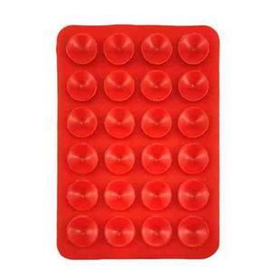 Mobile Phone Silicone 24 Square Shaped Suction Cup Mobile Phone Back Stickers(Red)