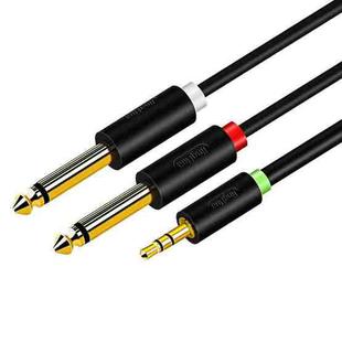 JINGHUA 3.5mm To Dual 6.5mm Audio Cable 1 In 2 Dual Channel Mixer Amplifier Audio Cable, Length: 10m