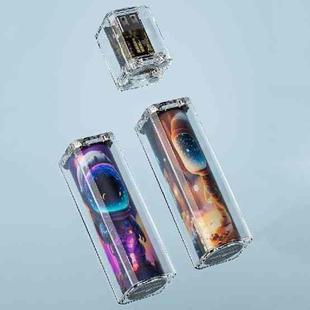 Portable Magnetic Charging Power Lipstick Combination Modeling Transparent Fast Charging Mobile Device, Specification: 1 Charger+2 Battery